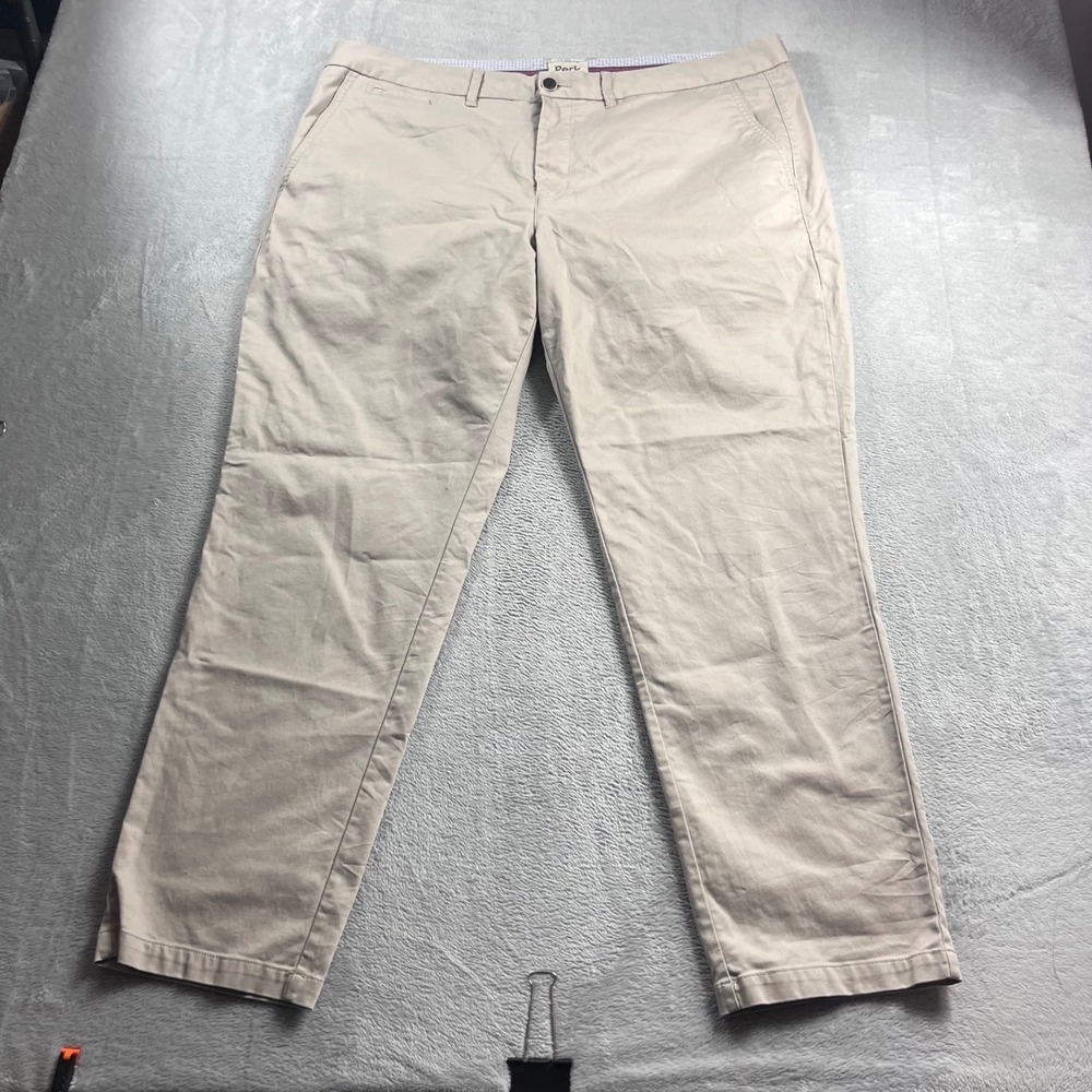Perk Slim Fit + Stretch Men 42x30 Khaki Tan Chino Pants Casual Trousers